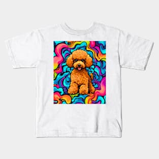 Psychedelic Toy Poodle Kids T-Shirt